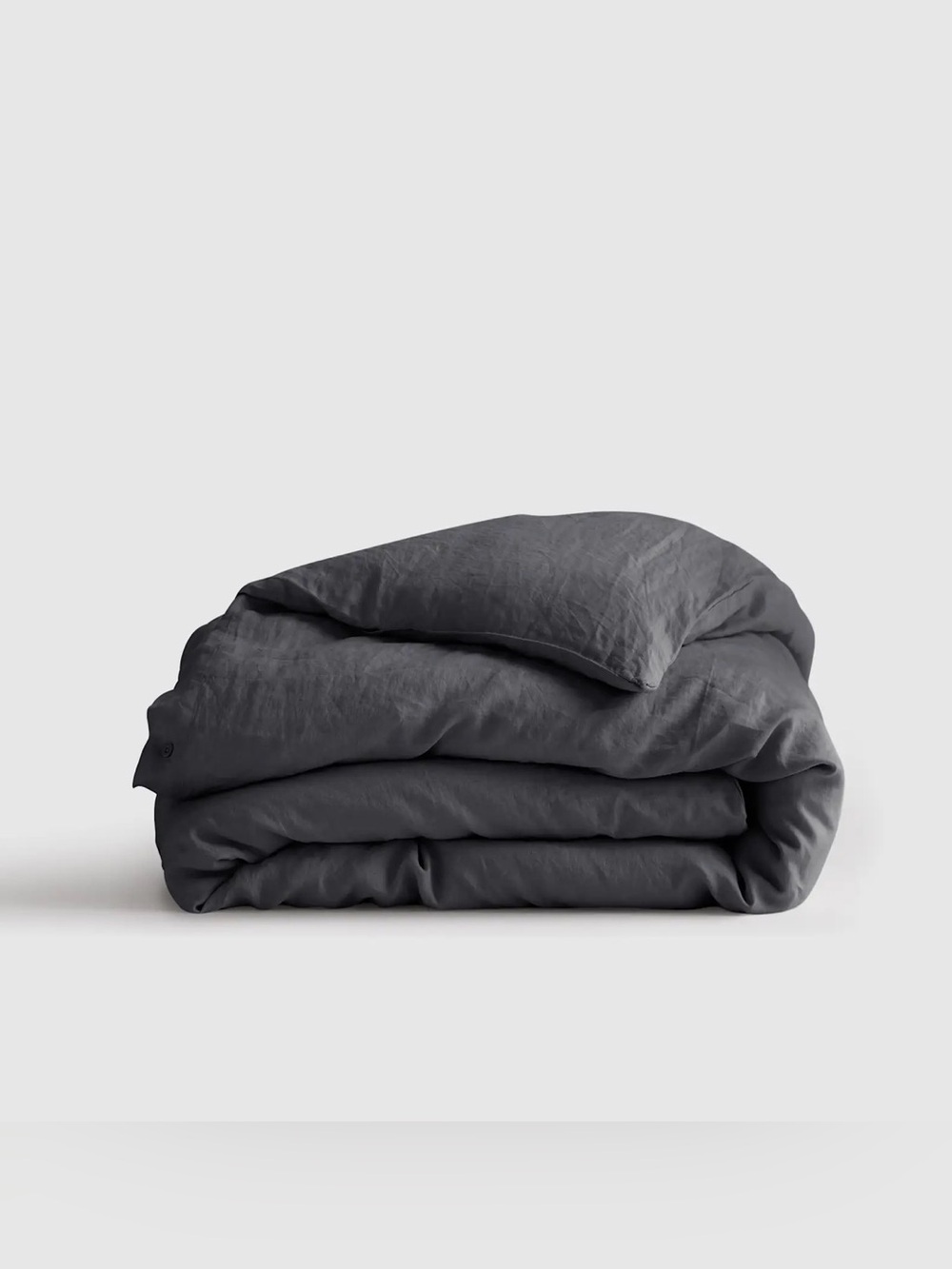 Quince European Linen Duvet Cover  King/Cal King Charcoal New